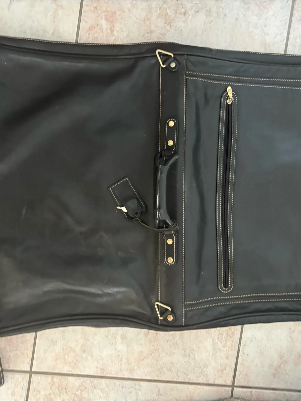 Bally leather suit case garment bag travel luggage